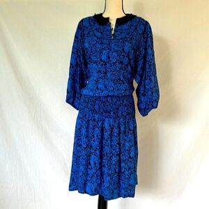 Vintage Young Edwardian by Arprja women’s smocked waist rayon dress size 11/12
